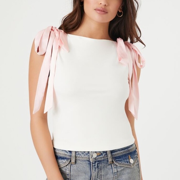 Forever 21 Tops - Sleeveless Satin Bow top